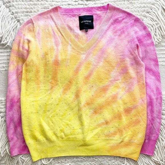 le superbe Sweaters Le Superbe Yellow Pink Summer Tie Dye Ray